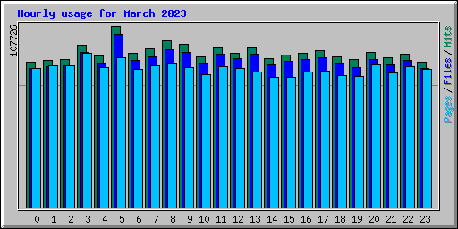 Hourly usage for March 2023