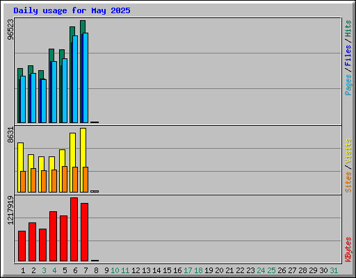 Daily usage for May 2025