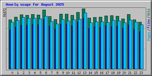 Hourly usage for August 2025
