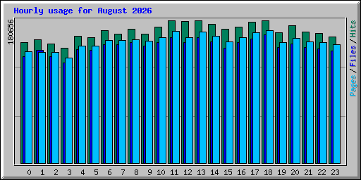 Hourly usage for August 2026